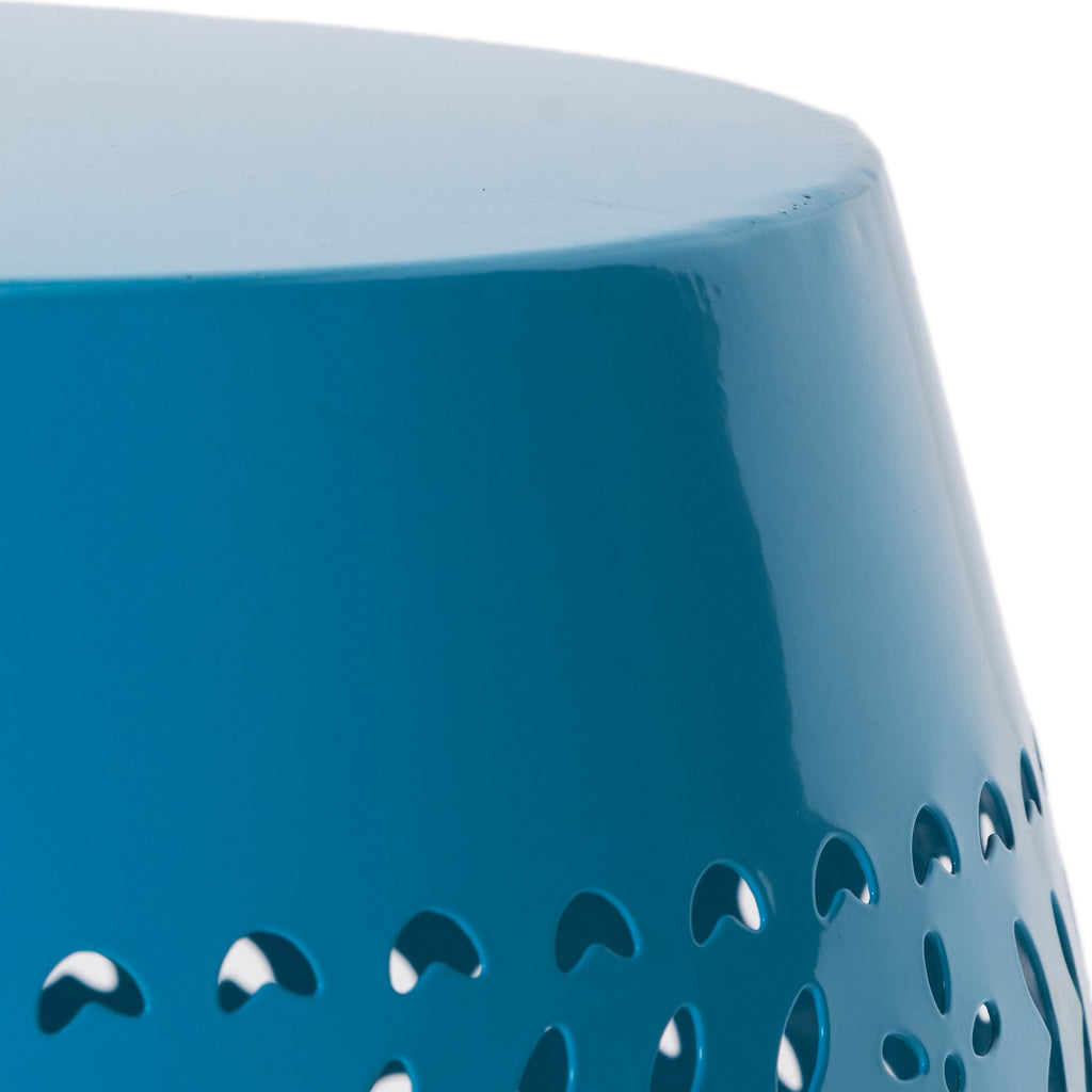 Ruby Outdoor Metal Lace Cutout Accent Table