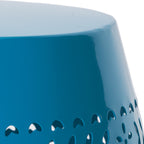 Ruby Outdoor Metal Lace Cutout Accent Table