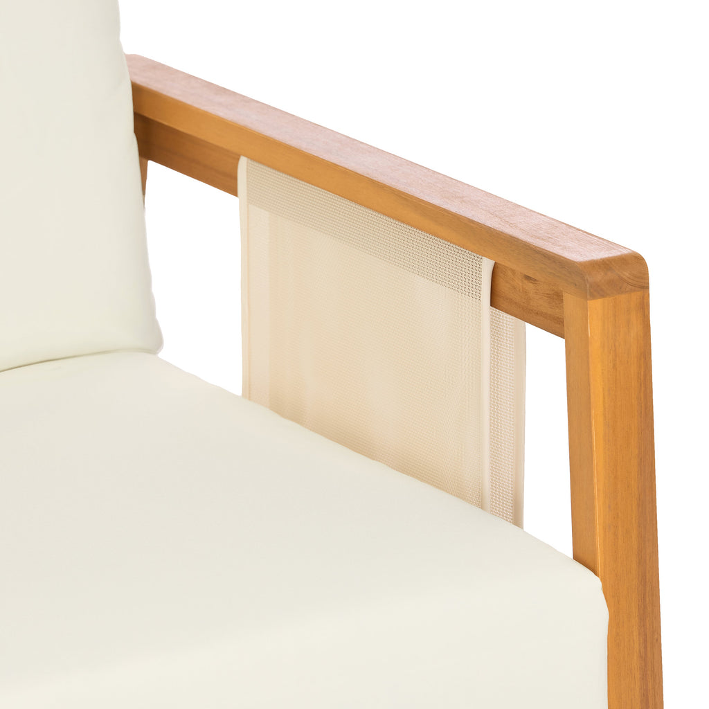 Khali 2 Piece Acacia Wood Outdoor Sofa Set with Cushions