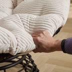 360° Swivel Indoor Outdoor Wicker Papasan Chair with Soft Thick Cushion