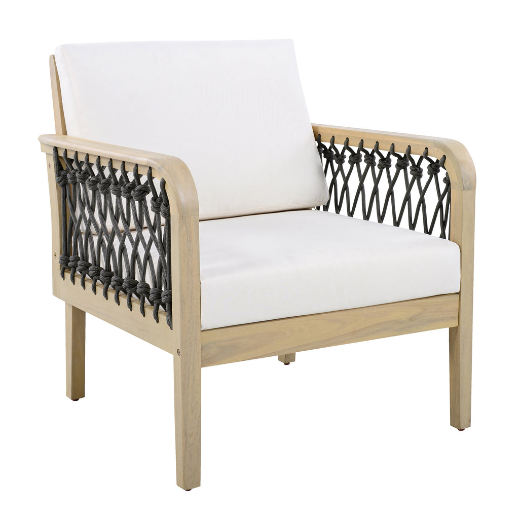 Millie Outdoor Acacia Wood Club Chair