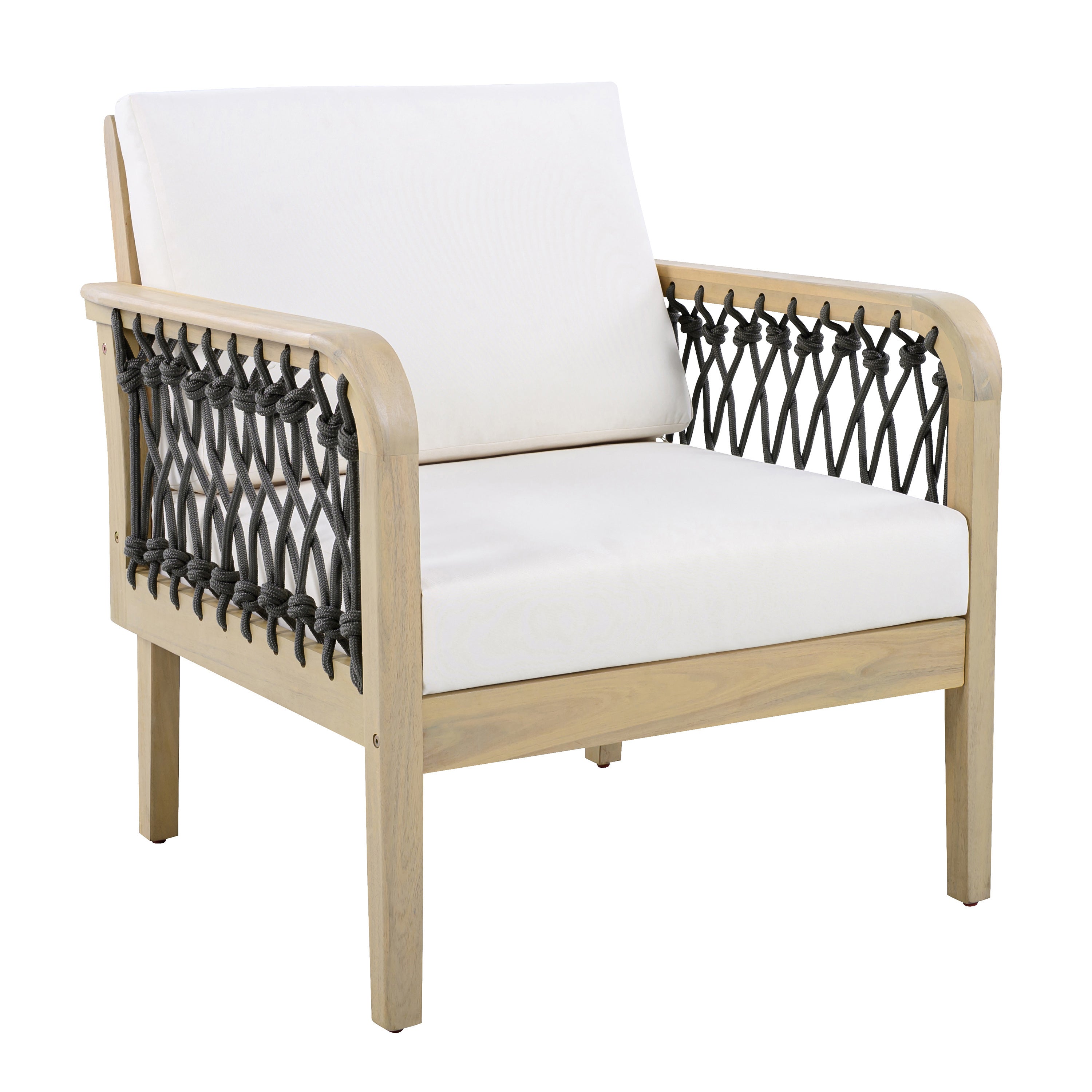 Millie Outdoor Acacia Wood Club Chair