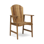 Outdoor Weather Resistant Acacia Wood Adirondack Dining Chairs, Set of 2