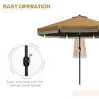 9' Fringe Edge Patio Umbrella with Push Button Tilt and Crank