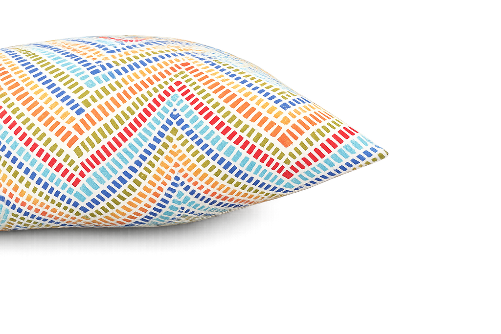 Summer Chevron 18x18 Waterproof & Fade-Resistant Outdoor Throw Pillows, Set of 2