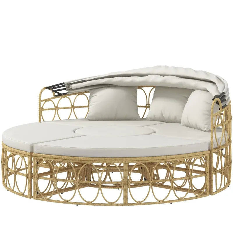 Round Outdoor Daybed with Canopy