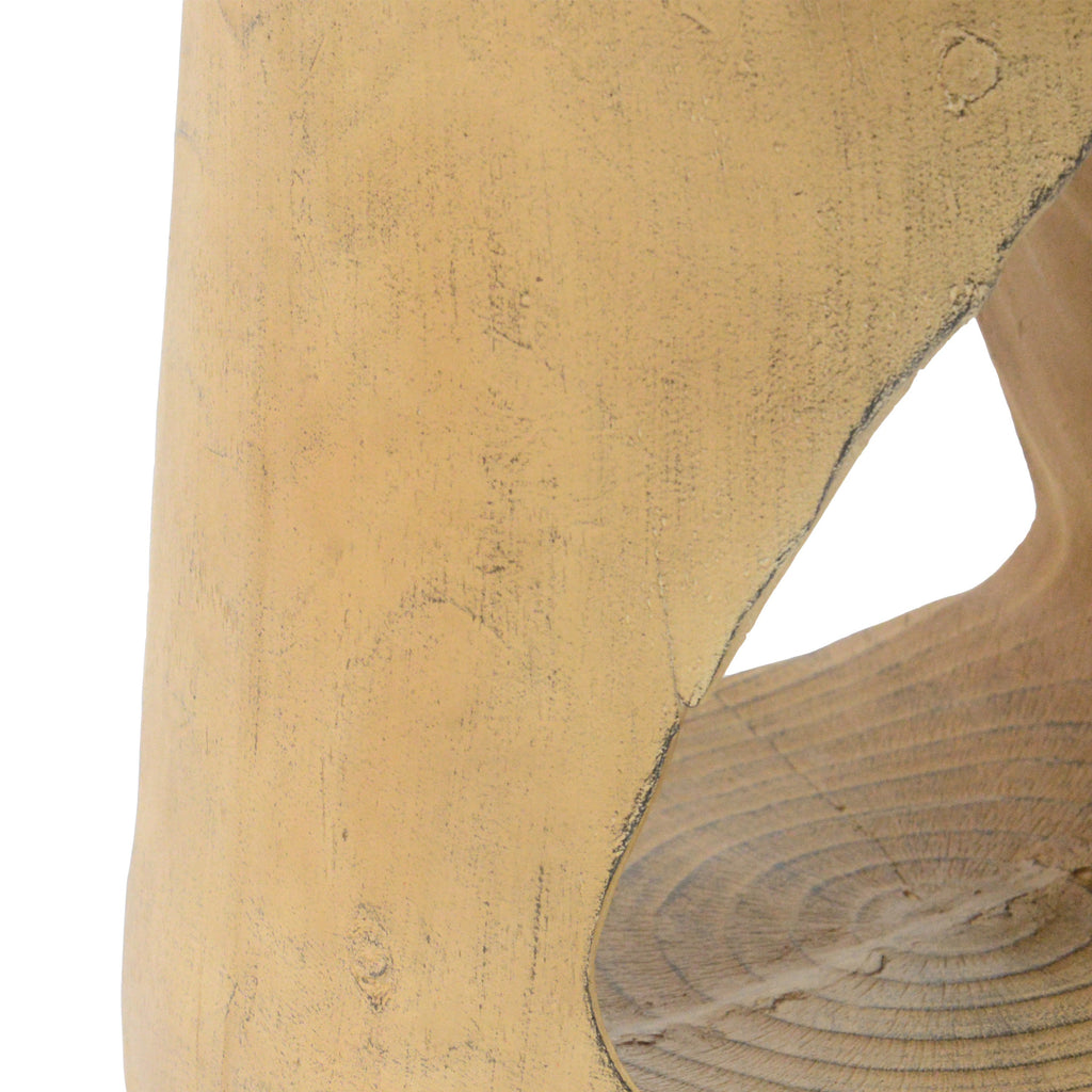 Outdoor Hollow Side Table with Wood-like Texture