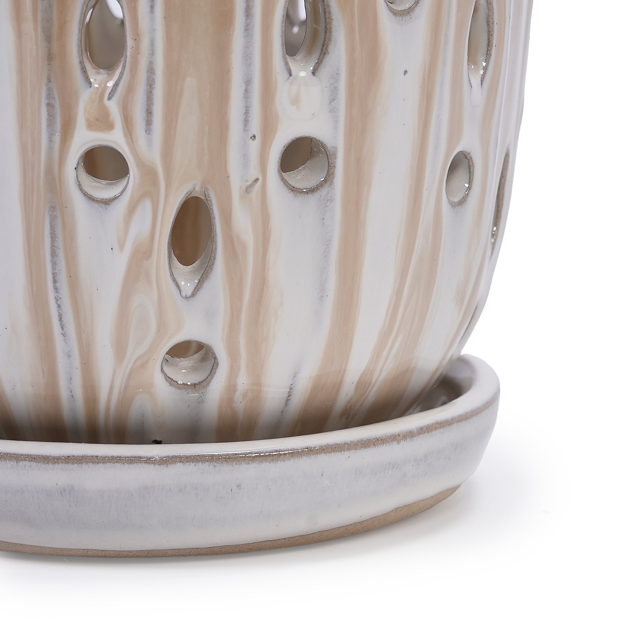 Aven Beige Handmade Ceramic Planter, Set of 2