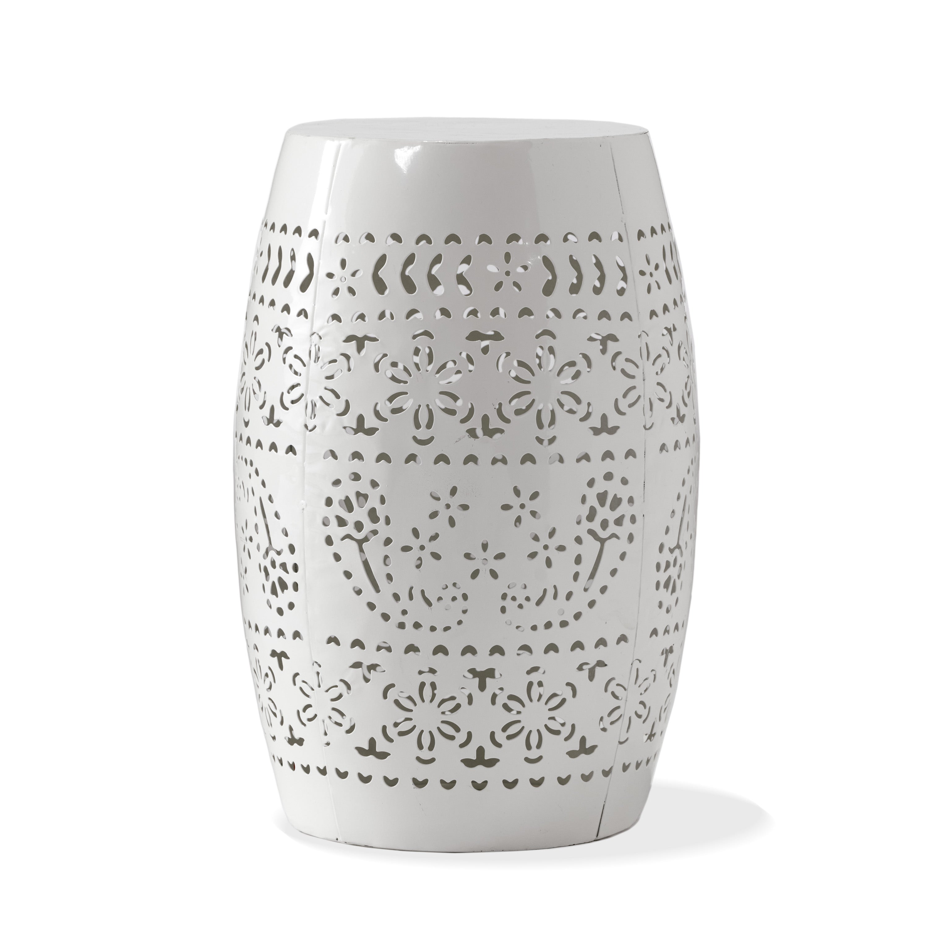 Ruby Outdoor Metal Lace Cutout Accent Table
