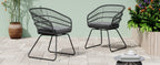 Outdoor Chair with Sled Legs and Curved Frame, Set of 2