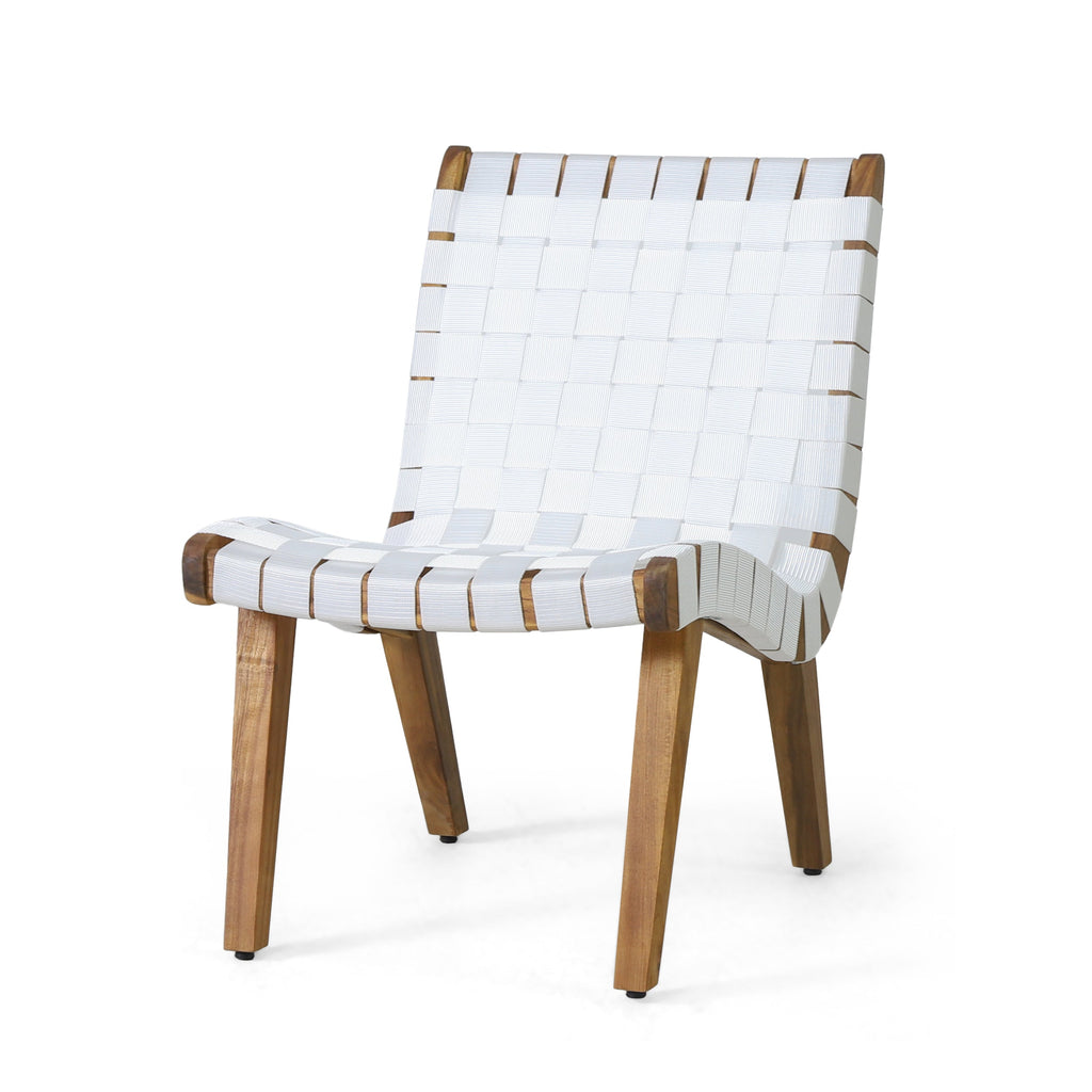 Delights Outdoor Lounge Chair with Rope Weave Design and Wood Frame, Set of 2