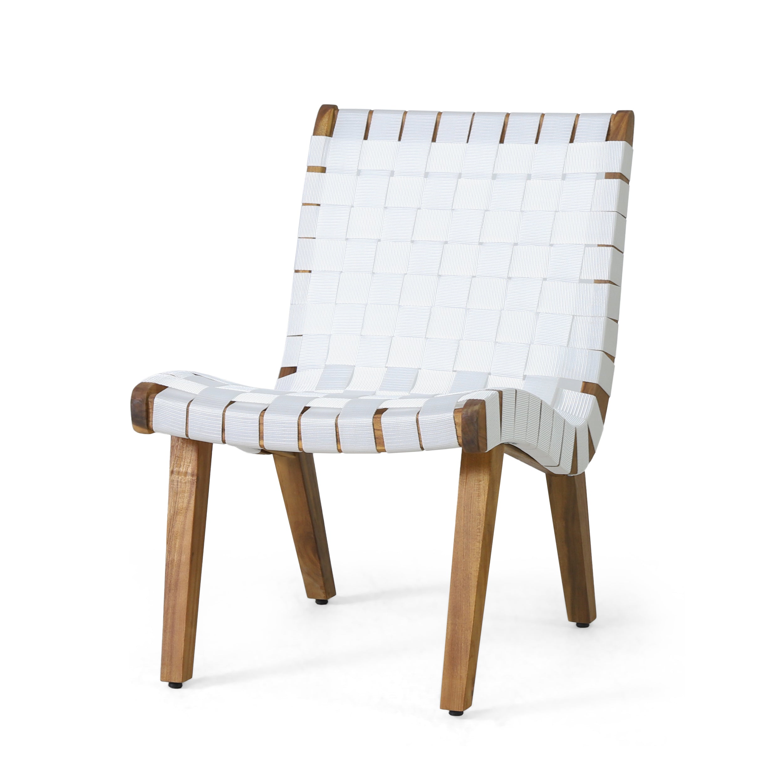 Delights Outdoor Lounge Chair with Rope Weave Design and Wood Frame, Set of 2