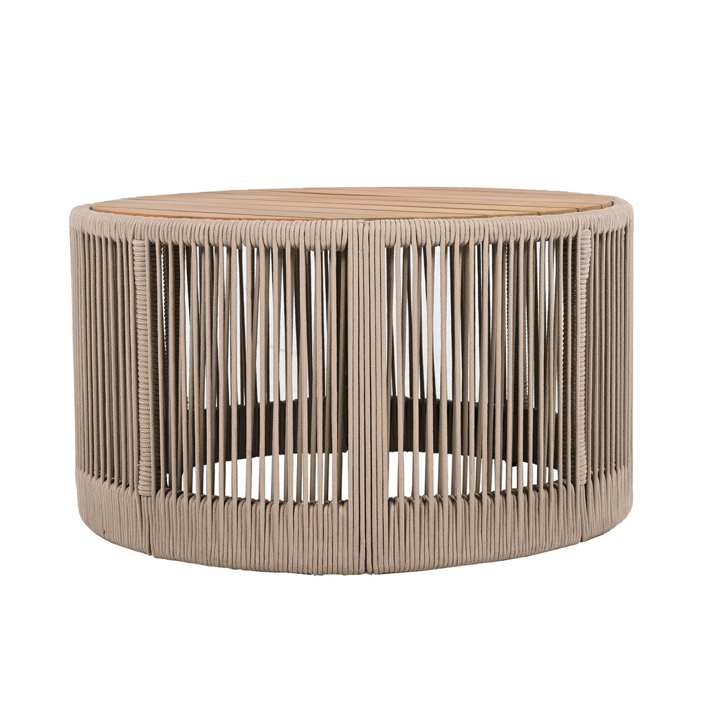 Sundara Outdoor Coffee & Side Table Set with Woven Rope Design