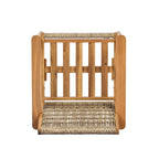 Miles Acacia Wood & Wicker Rattan Woven Dining Chairs, Set of 2