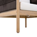 Seabrook Acacia Wood Outdoor Loveseat with Diamond Rope Weave & Cushions