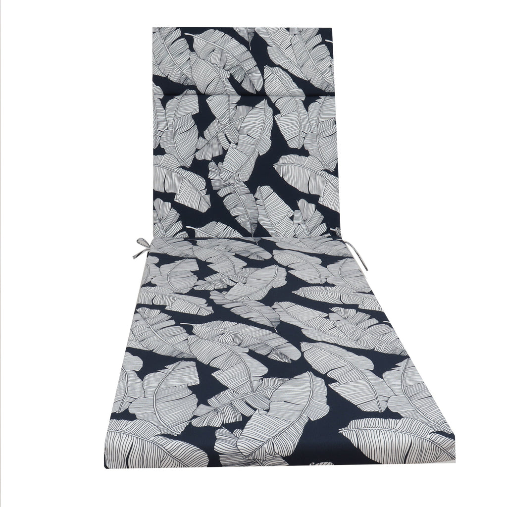 Tropical Indoor/Outdoor Chaise Lounge Chair Cushion with Ties, Set of 2
