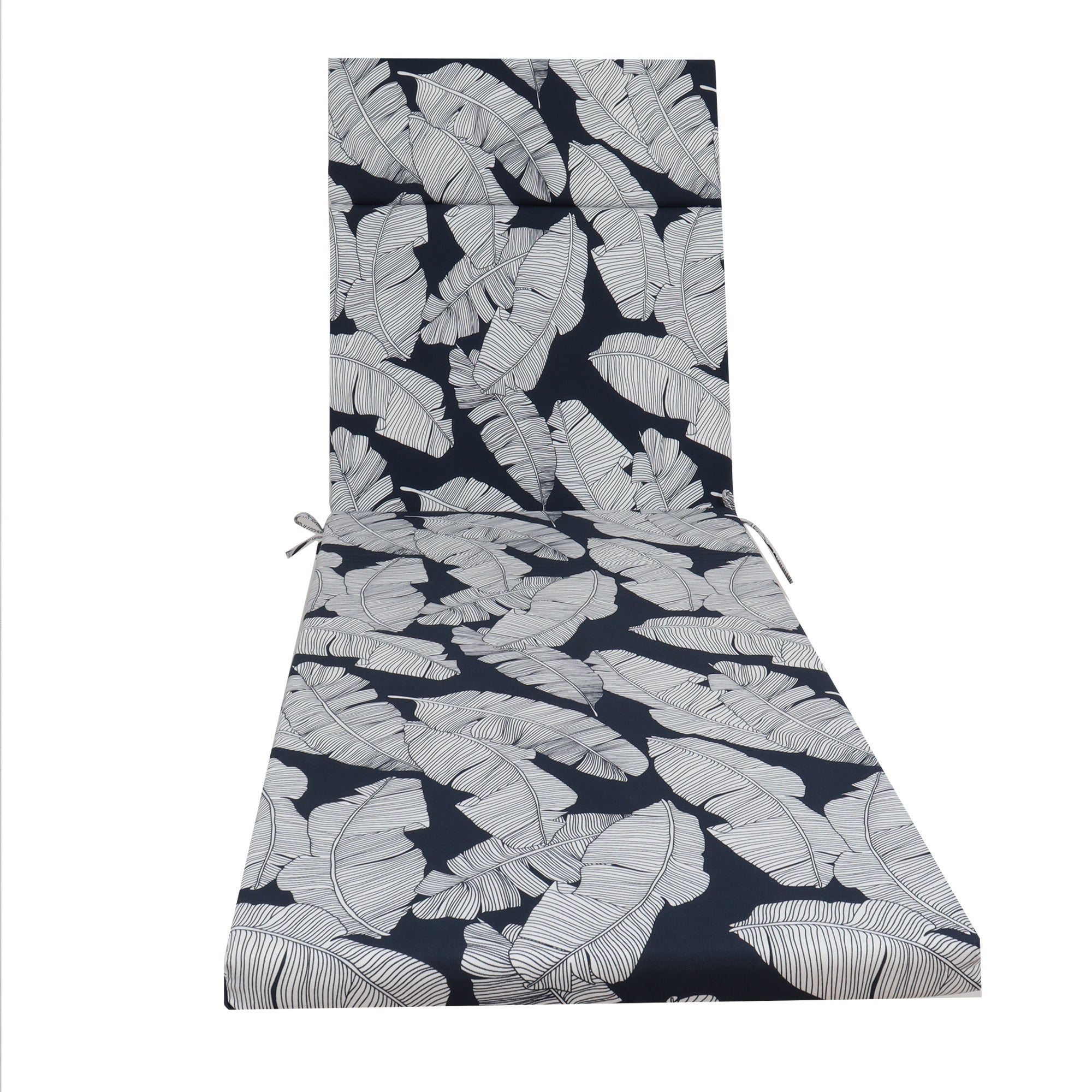 Tropical Indoor/Outdoor Chaise Lounge Chair Cushion with Ties, Set of 2
