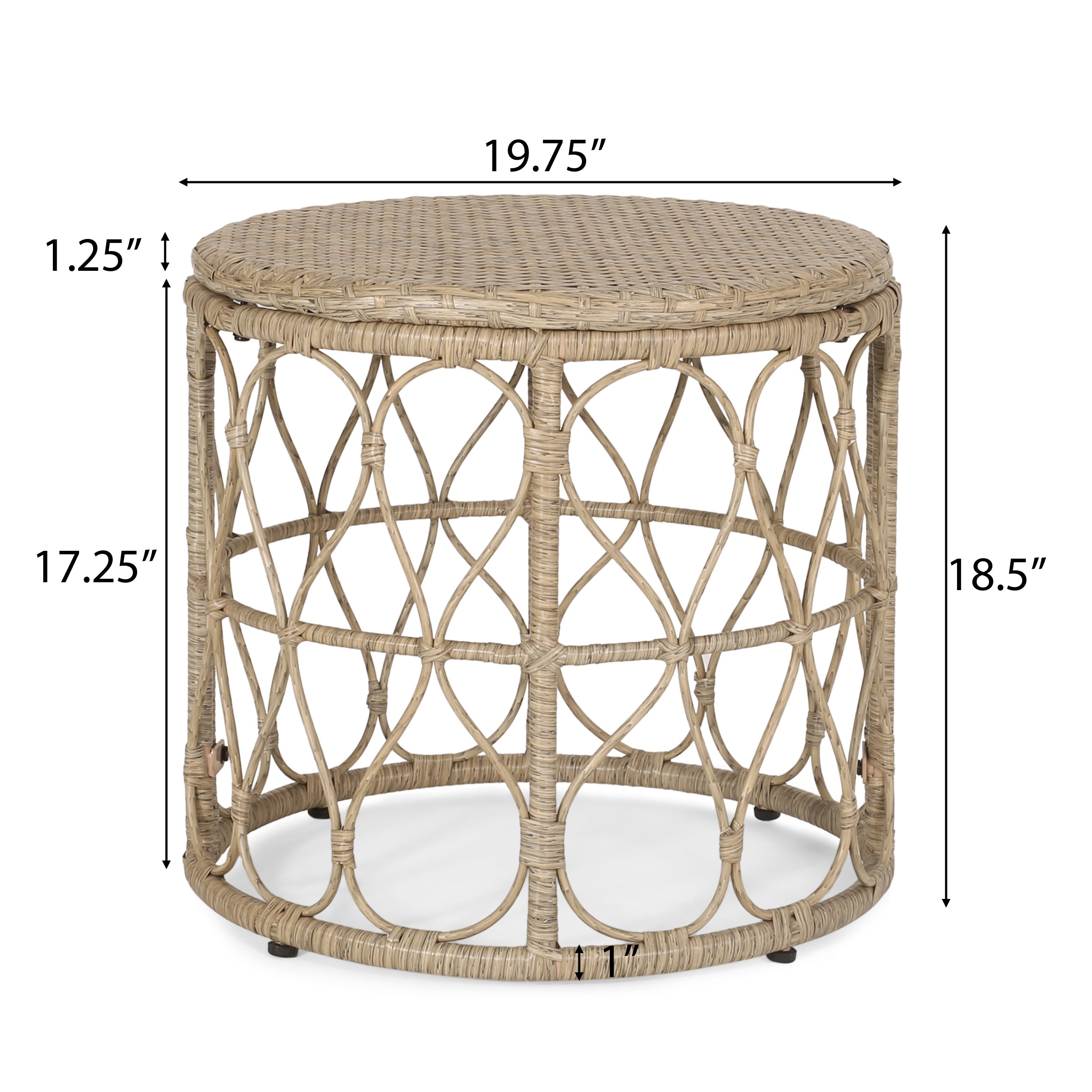 Zircon 3-Piece Patio Set with 2 Club Chairs and Round Table