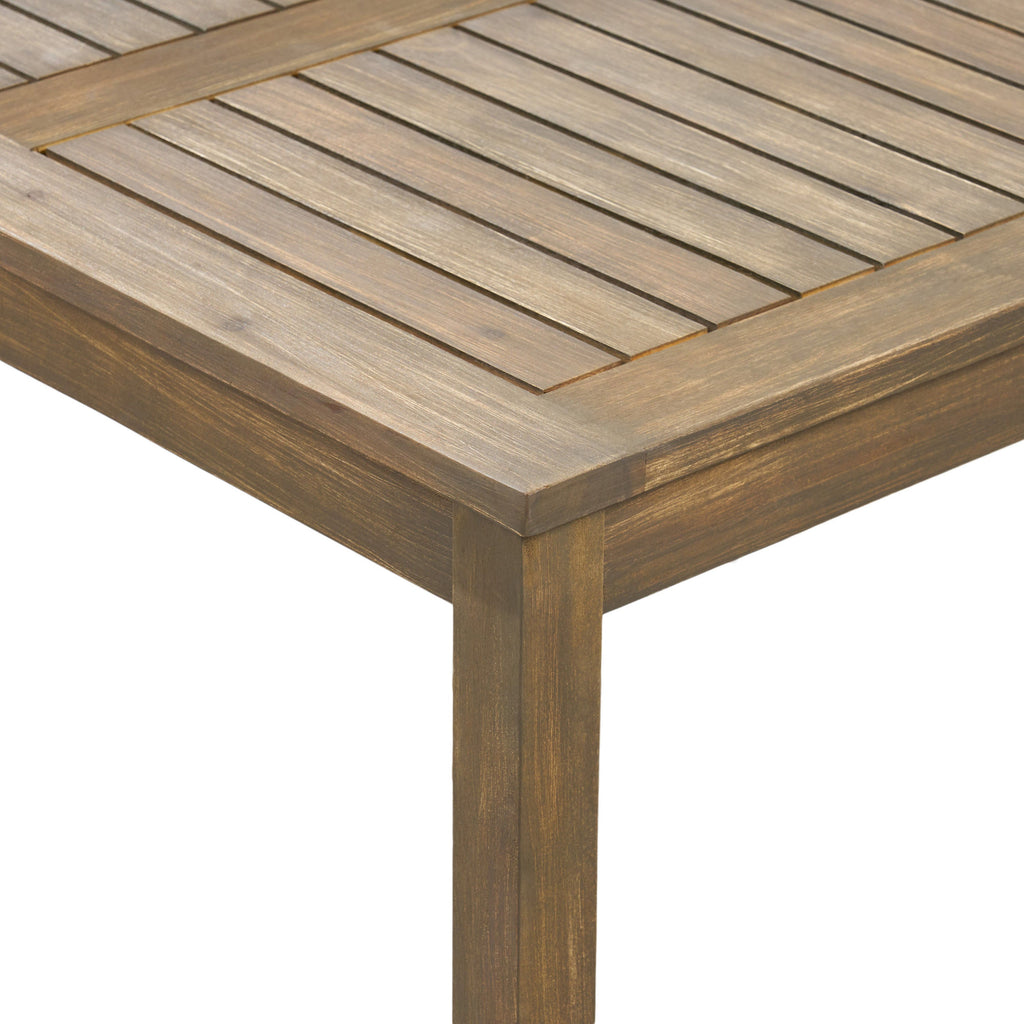 Perla Outdoor Rustic Coffee Table with Slat Design