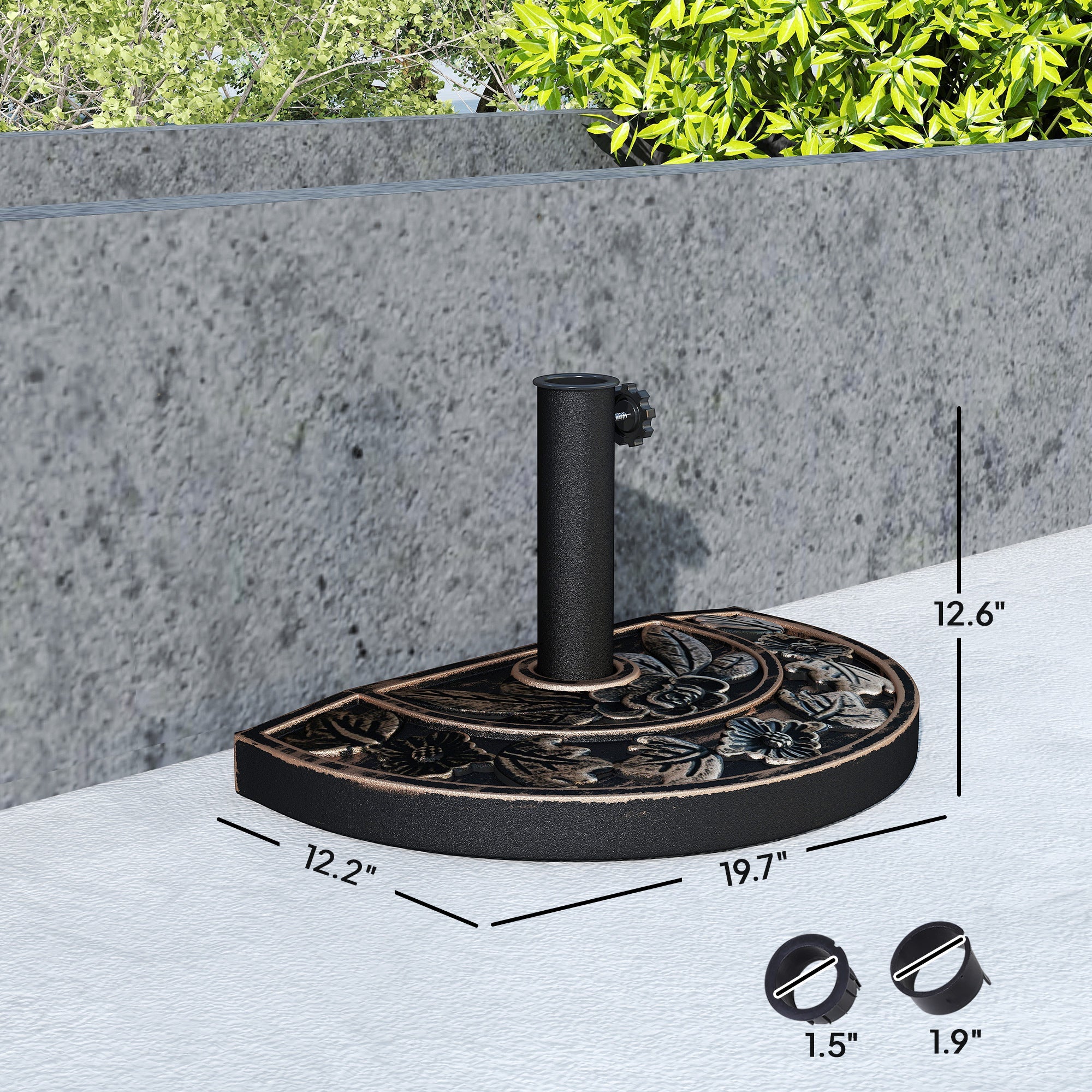 Half Round Outdoor Decorative Umbrella Base