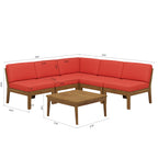 Grenada 5 Seater Acacia Wood Armless Sectional