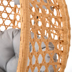 Hanging Swinging Egg Chair with Rattan Weaving, Base Included