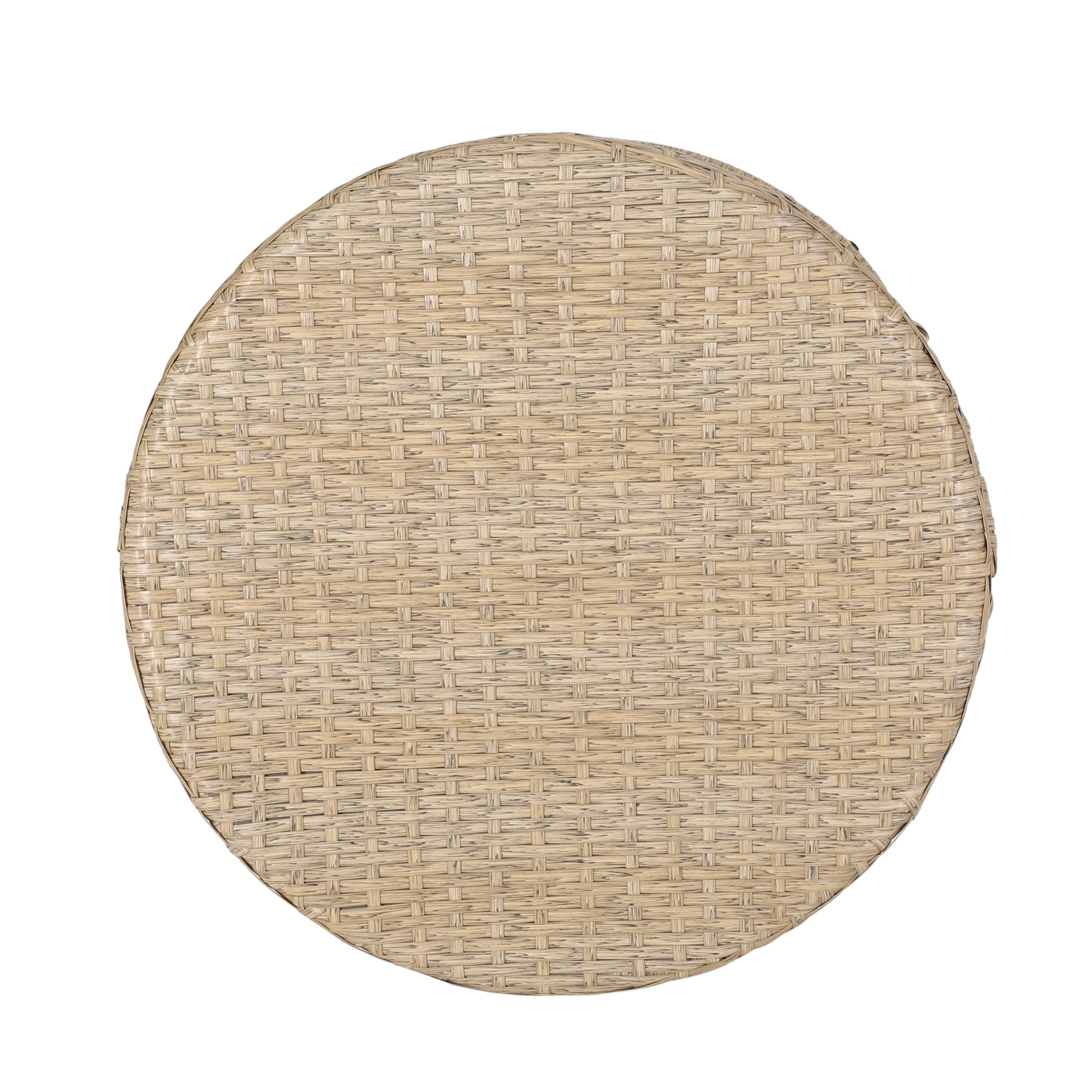 Cultured Outdoor Side Table with Wicker Weave Top and Looped Design