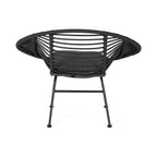 Cordella Outdoor Woven Wicker Chairs with Cushions, Set of 2