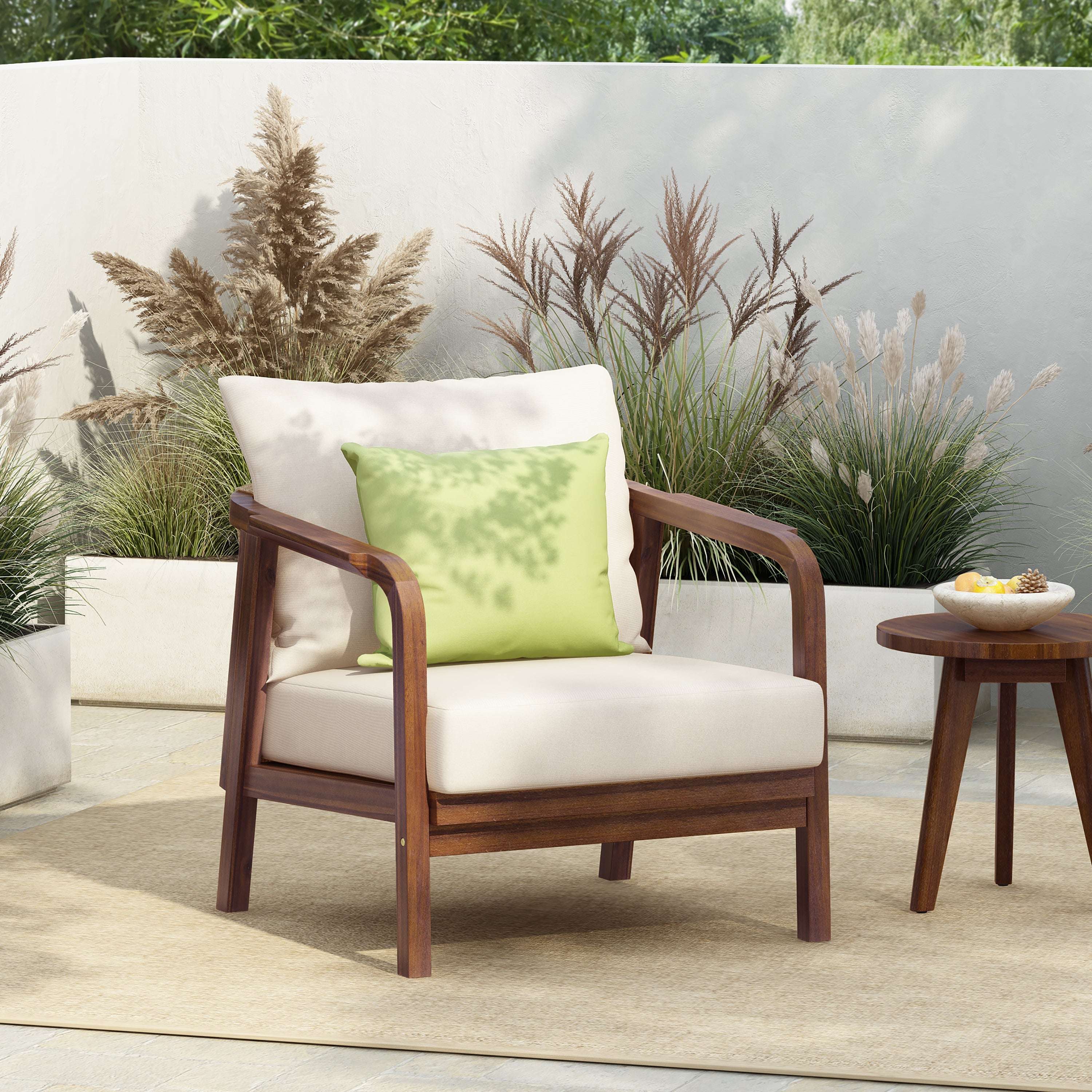 Calder Outdoor Lounge Chair with Woven Backrest