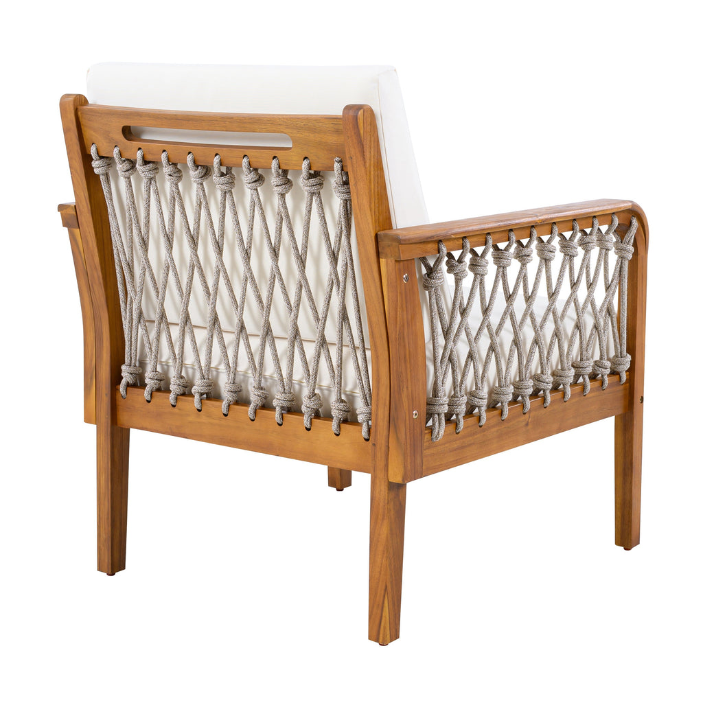 Millie Outdoor Acacia Wood Club Chair