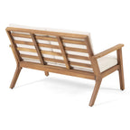 Brixton Outdoor Acacia Wood 4 Seater Chat Set with Cushions