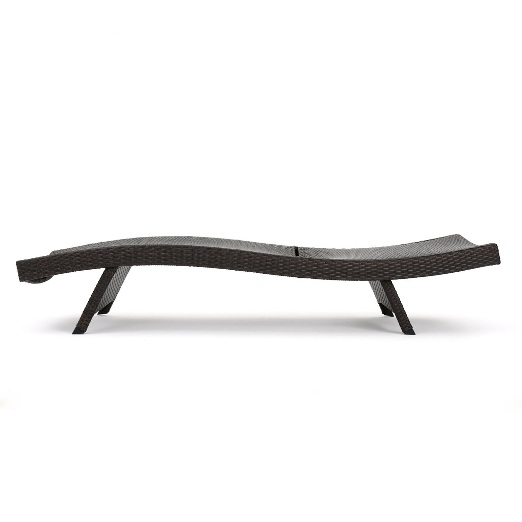 Crete Wicker Chaise Lounge, Set of 2