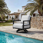 Mariner Outdoor Aluminum 360° Swivel Club Chairs and Sunbrella Cushions
