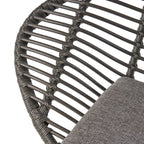 Cordella Outdoor Woven Wicker Chairs with Cushions, Set of 2