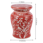 Cherry Blossom 17.75" Ceramic Garden Stool