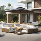9' Aluminum Cantilever Tilt Patio Umbrella with Center Pole, Base Not Included