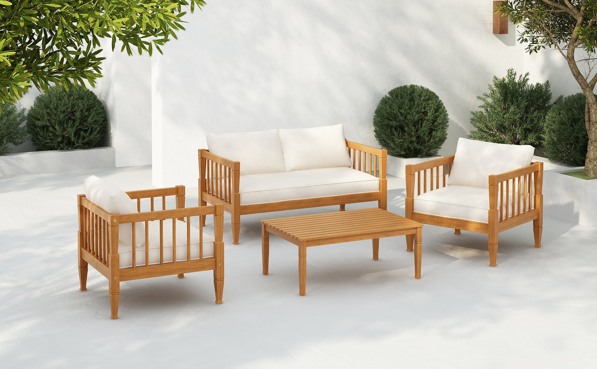 Banyan 4-Piece Patio Outdoor Furniture Set