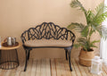 Tulip Cast Aluminum Garden Bench with cushion