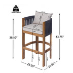 Matera Outdoor Wood & Rope Barstools, Set of 2