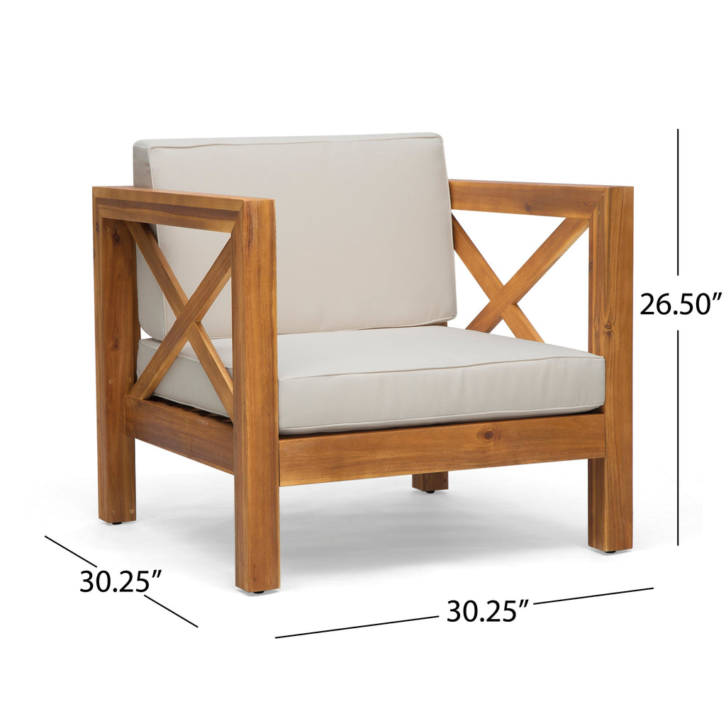 Brava Outdoor Club Chair with Water-Resistant Cushions