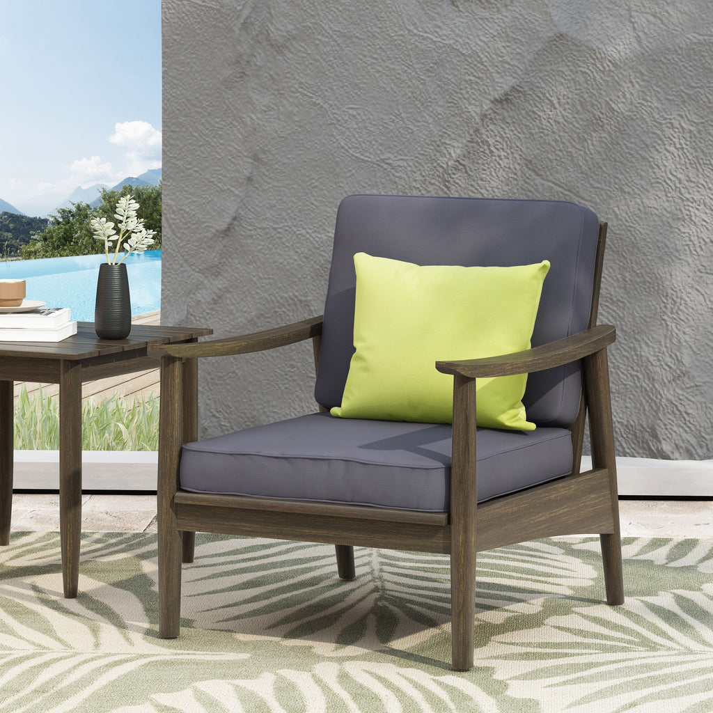 Ellsworth Outdoor Acacia Wood Club Chair