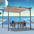 Outsunny 10' Outdoor Pergola Gazebo Retractable Sun Shade Covered