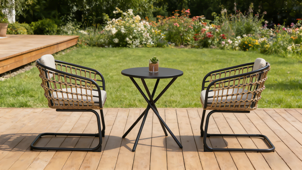 Maristella Outdoor Wicker Dining Chairs, Set of 2