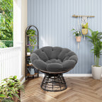 360° Swivel Indoor Outdoor Wicker Papasan Chair with Soft Thick Cushion