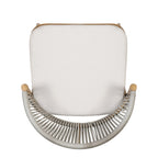 Outdoor Metal Frame Stools with Scallop-Shaped Backrest & Water-Resistant Cushions, Set of 2