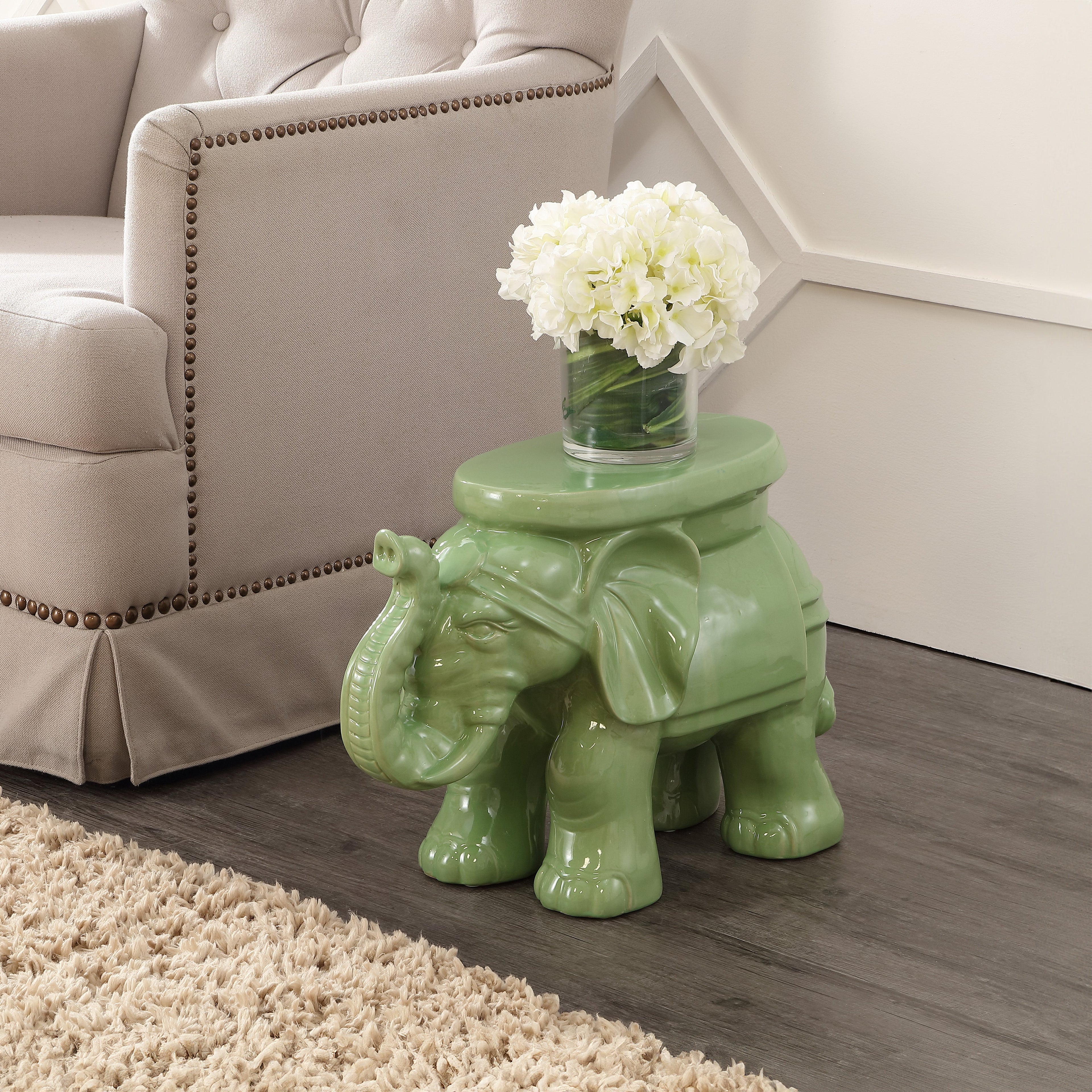 Elephant Ceramic Garden Stool