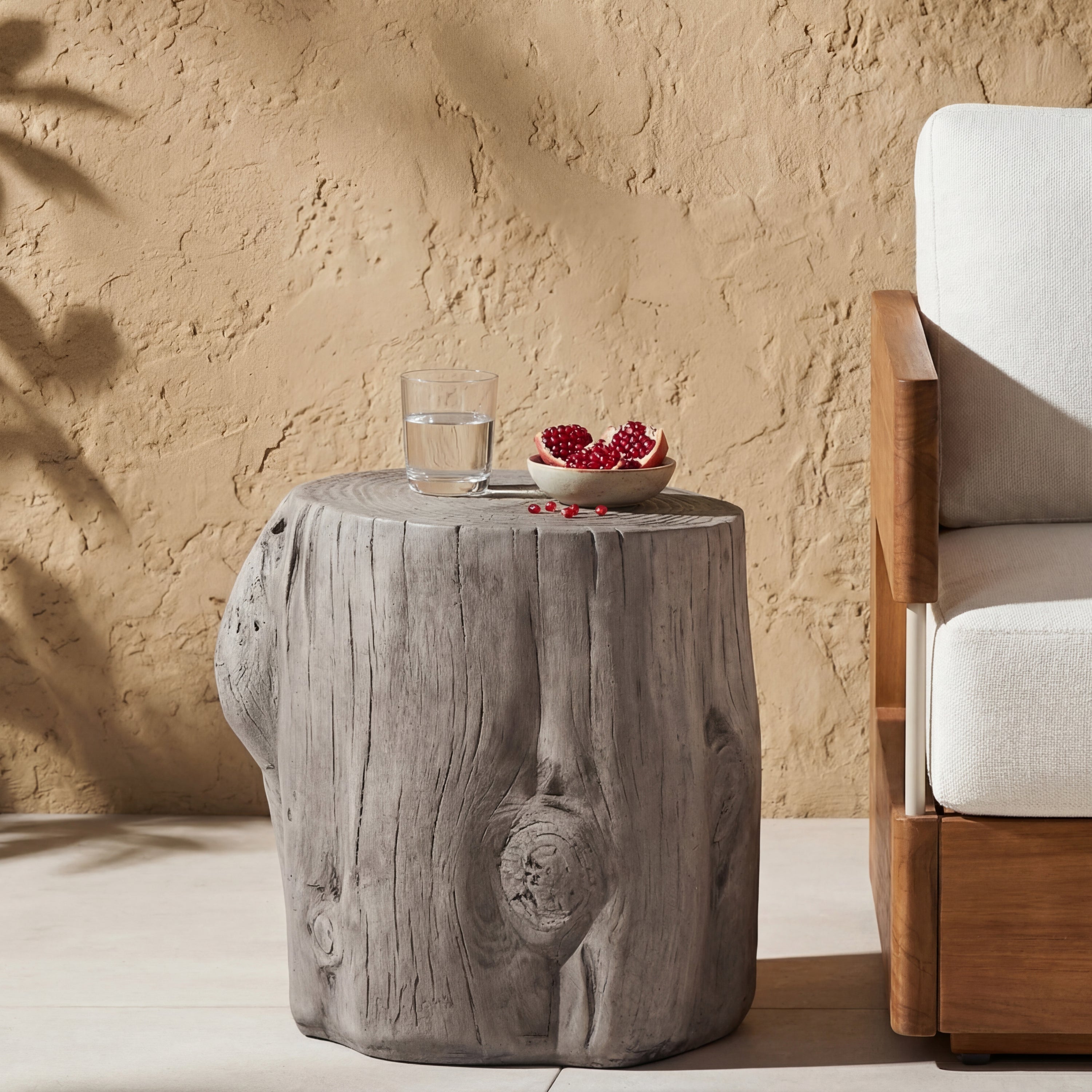 Tree Stump Outdoor Side Table