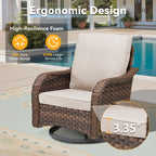 Marlowe Wicker Rocking Swivel Glider Chairs, Set of 2