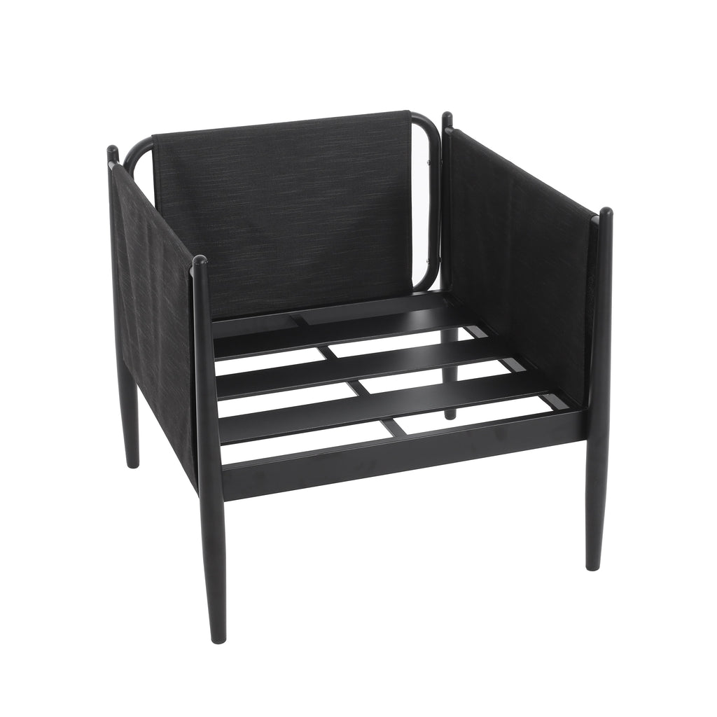 Outdoor Club Chair with Tapered Legs and Back Cushion