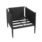 Outdoor Club Chair with Tapered Legs and Back Cushion